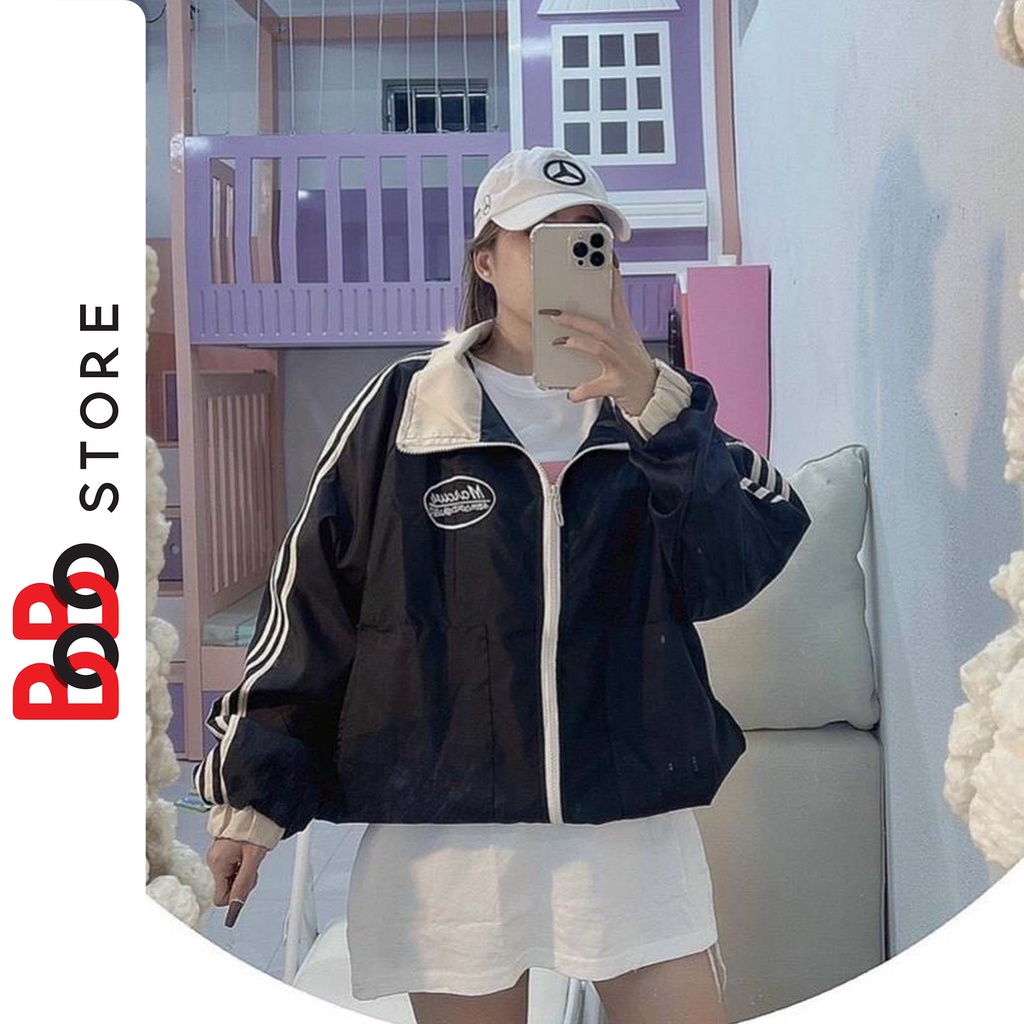 Áo khoác dù Mero áo khoác gió cổ trụ may đường sọc bên tay chống nắng mềm mịn - BoBo Store