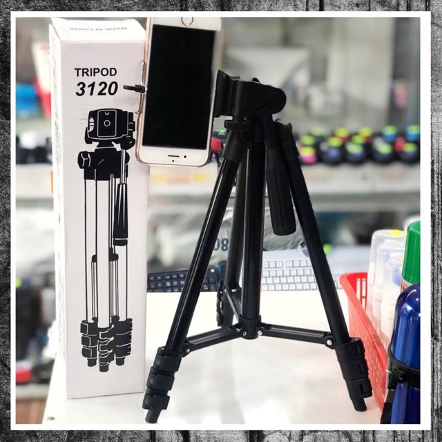 Gậy 3 Chân Tripod Mini  3120 Kéo Dài Được Và Giá Đỡ Điện Thoại, học online , livetream.đi du lịch