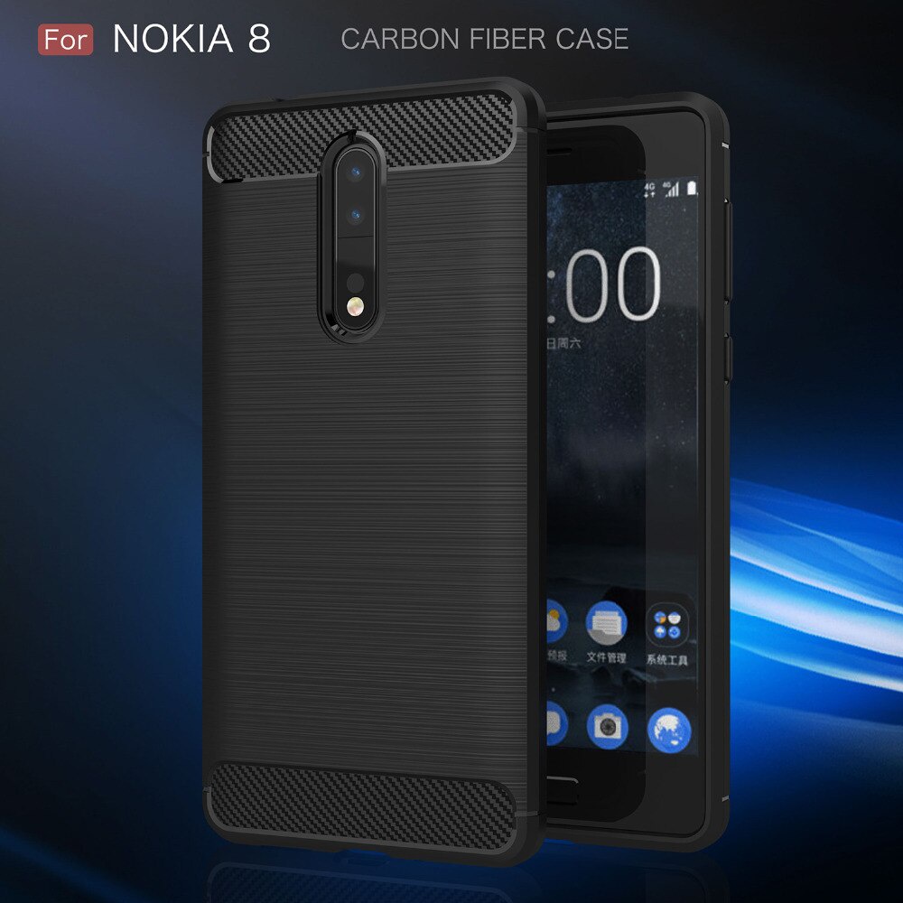 Ốp điện thoại sợi carbon cho Nokia 8 Sirocco Nokia 7 Plus Nokia 9 PureView 6 Nokia 1+ 3 5 6
