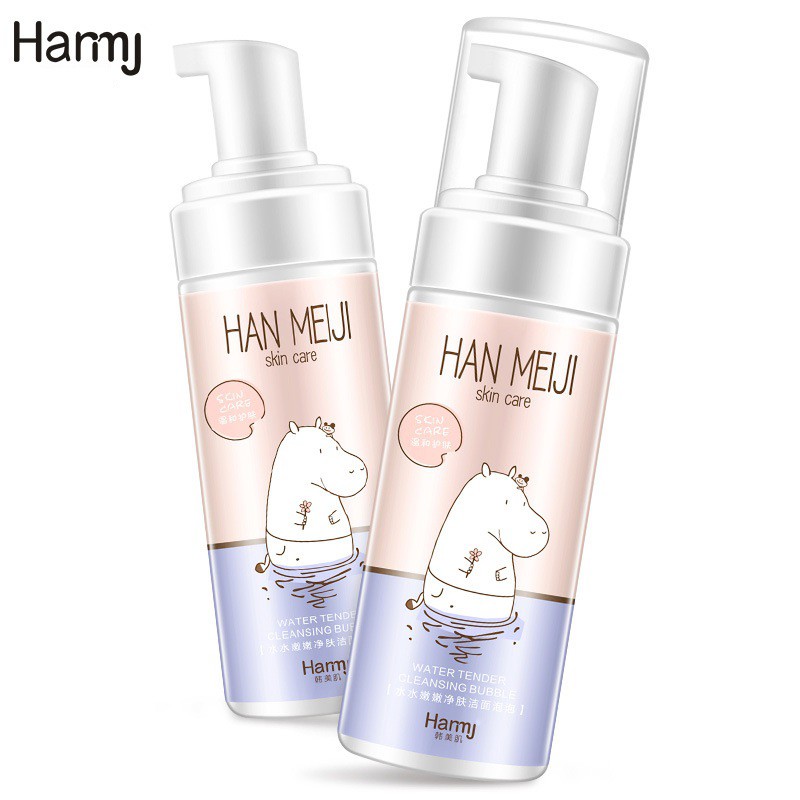 Sữa rửa mặt tạo bọt Han meji chai to 160ml vỏ hồng cute -W187-D7T1