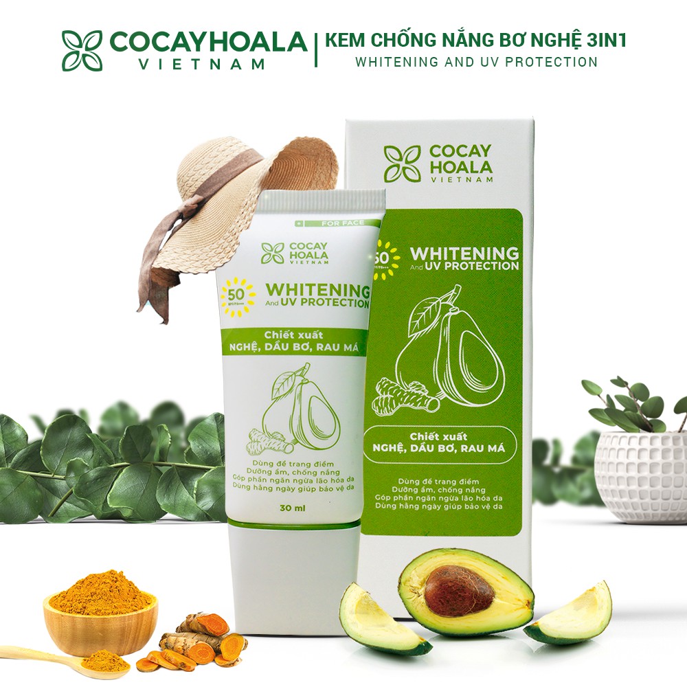 Kem trang điểm chống nắng Bơ Nghệ Cocayhoala SPF50/PA+++ 30ml kiềm dầu -nâng tone tự nhiên dưỡng da se mịn lỗ chân lông | BigBuy360 - bigbuy360.vn