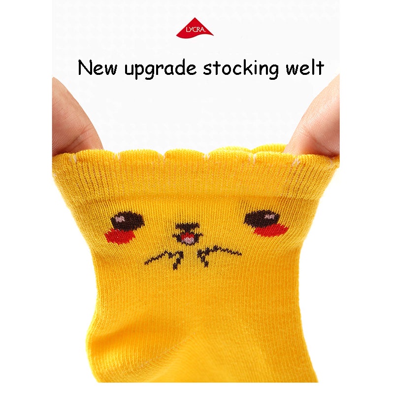 Set 5 Đôi Vớ Thoáng Khí Bằng Vải Cotton In Họa Tiết Hoạt Hình Dễ Thương Thời Trang Mùa Hè Cho Bé Trai Và Gái Từ 1