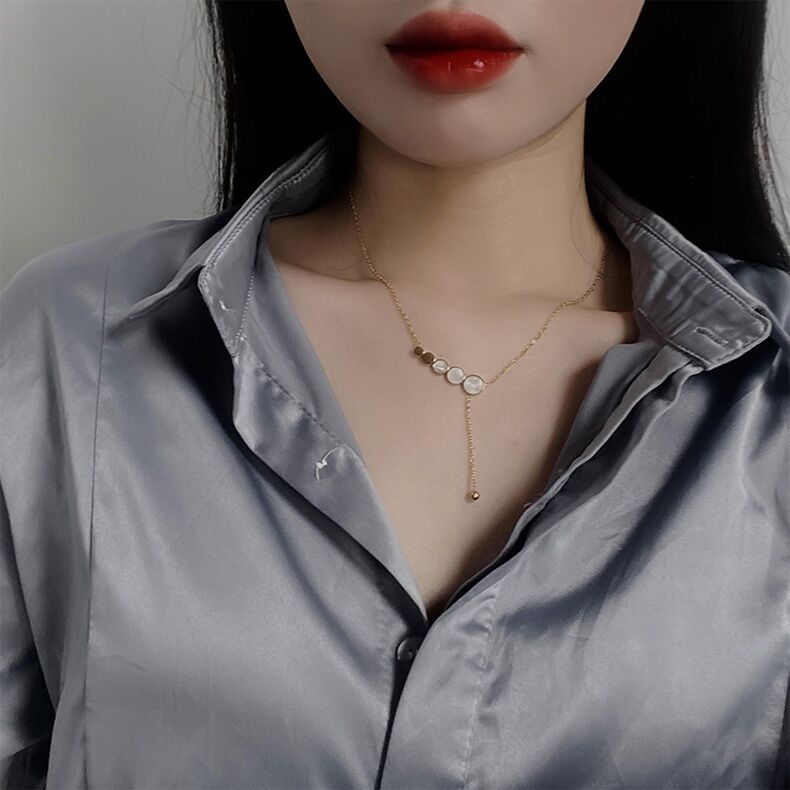 Dây chuyền thép titan mạ vàng 18K phong cách Hàn Quốc thời trang