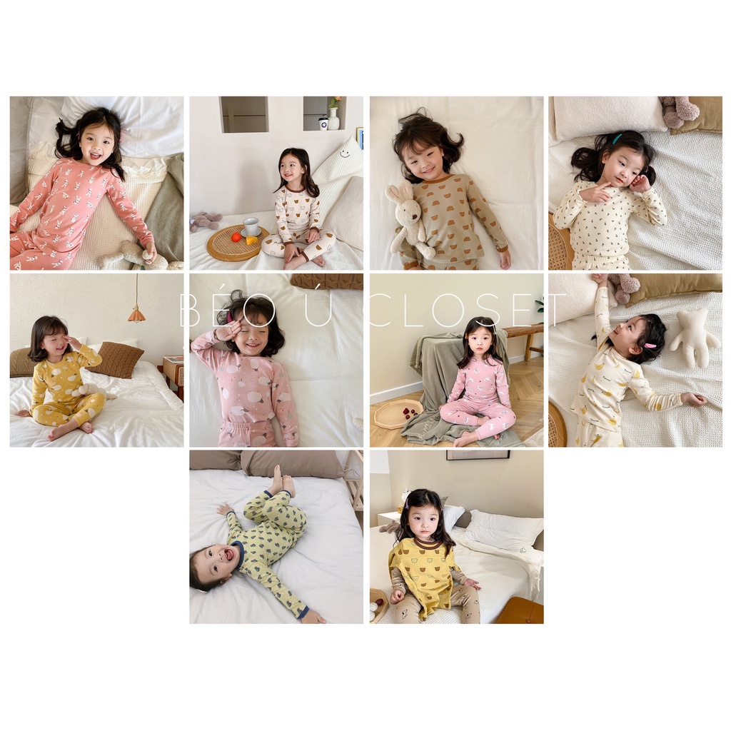 Đồ bộ dài tay cho trẻ em Ambb Kids - Hàng loại 1 (95% Cotton) Size 80 - 140 8 mẫu
