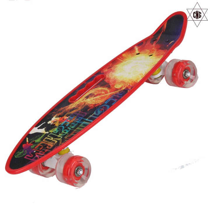 Ván trượt Skateboard Penny nhiều màu có bánh đèn led phát sáng cho trẻ em và người lớn