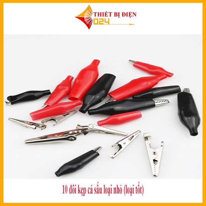 Bộ 10 đôi kẹp cá sấu loại nhỏ (loại tốt) dùng kết nối dây điện .