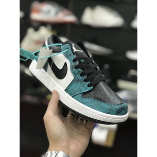 (FREE SHIP) Giầy Thể Thao AIR JORDAN Tie Dye Thấp Cổ Xanh Loang