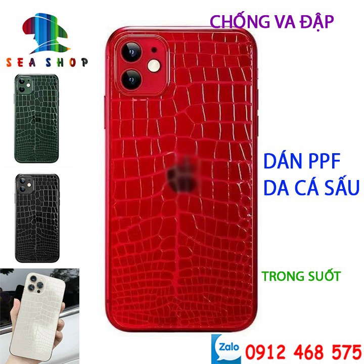 Dán PPF vân cá sấu cho iPhone 6,7,8, Plus. XS Max. XR, 11 Pro Max, 12 Mini - Chống va đập và chống vỡ cho điện thoại