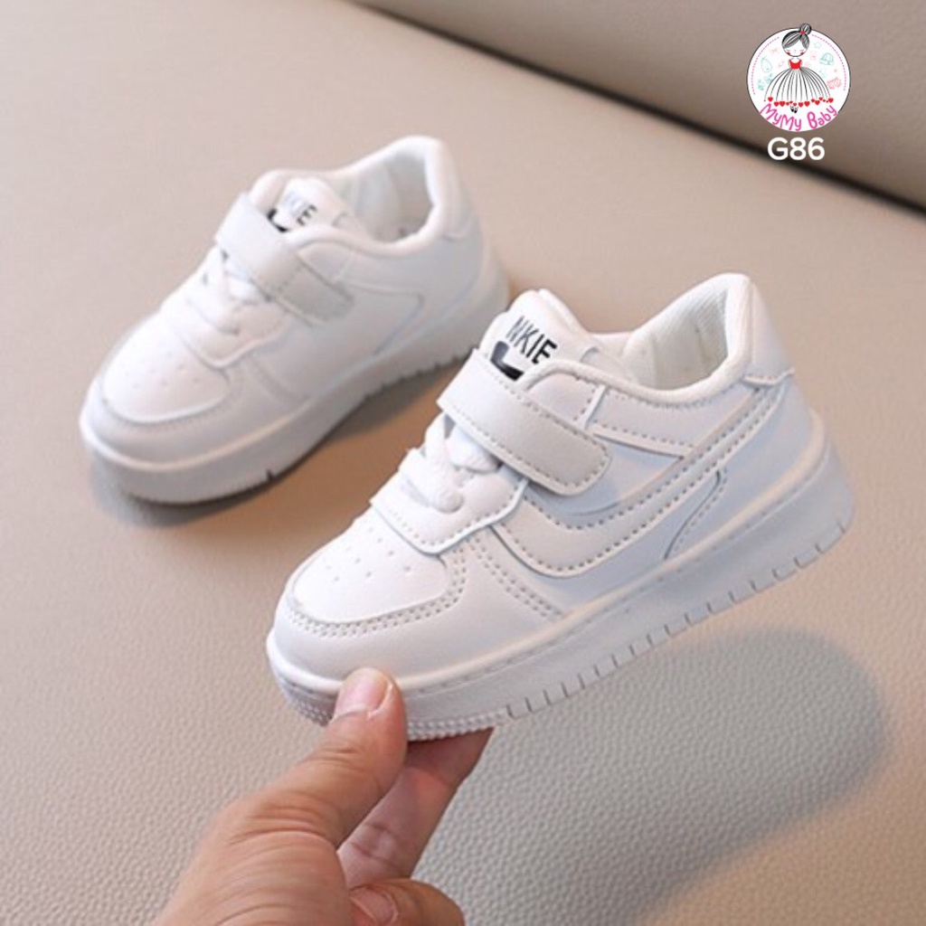 Giày thể thao NI.KE thời trang cho bé có màu trắng và nâu