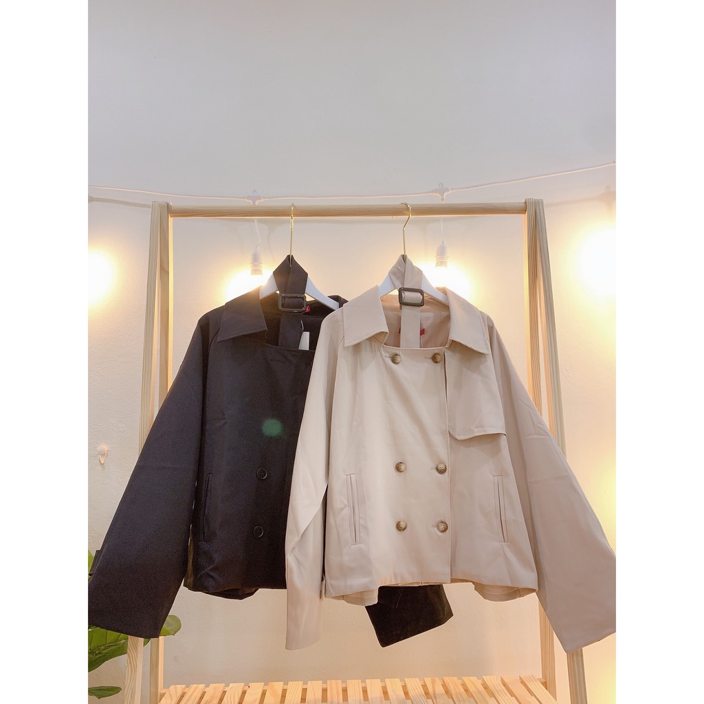 Áo khoác mangto kaki hai lớp dáng dài - Dorita Boutique