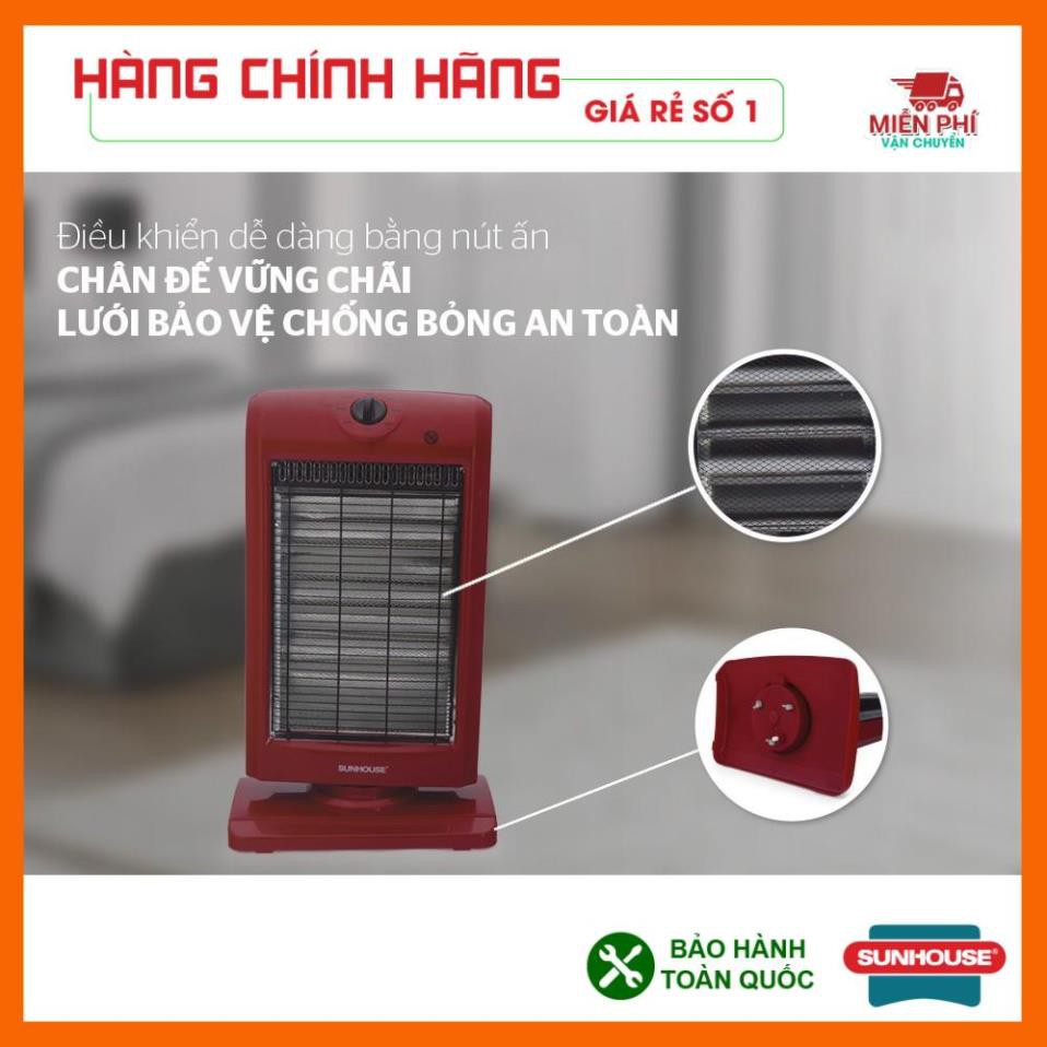 Đèn sưởi 3 bóng halogen Sunhouse SHD7016, Máy sưởi sunhouse SHD7016, tốc độ làm ấm nhanh, tỏa nhiệt đều.