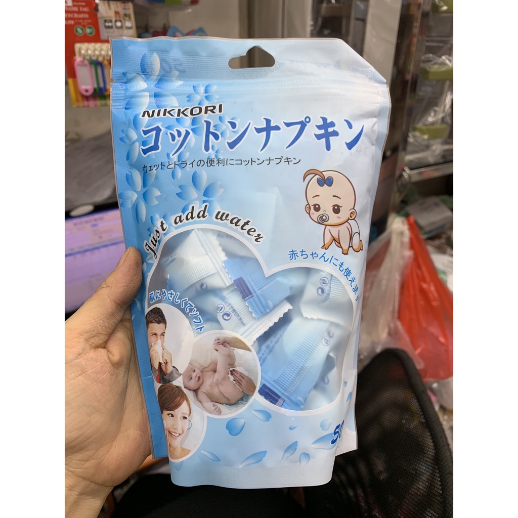 Túi khăn giấy nén khử trùng Nikkori (12 viên)