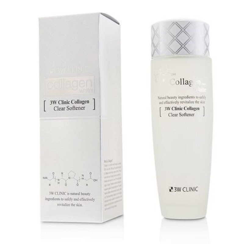 Nước Hoa Hồng 3W Clinic Collagen White Clear Softener 150ml