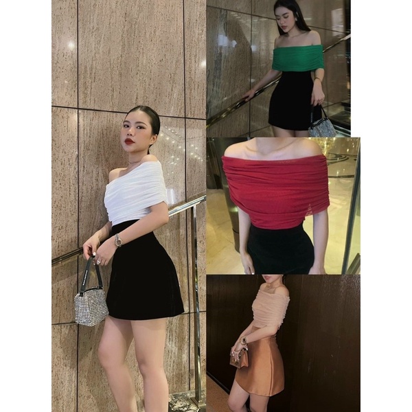 ✑❈✇Áo lưới trễ vai dáng ôm sexxy, kiểu bẹt body sang chảnh AK8581 - NhiNhi Shop | BigBuy360 - bigbuy360.vn