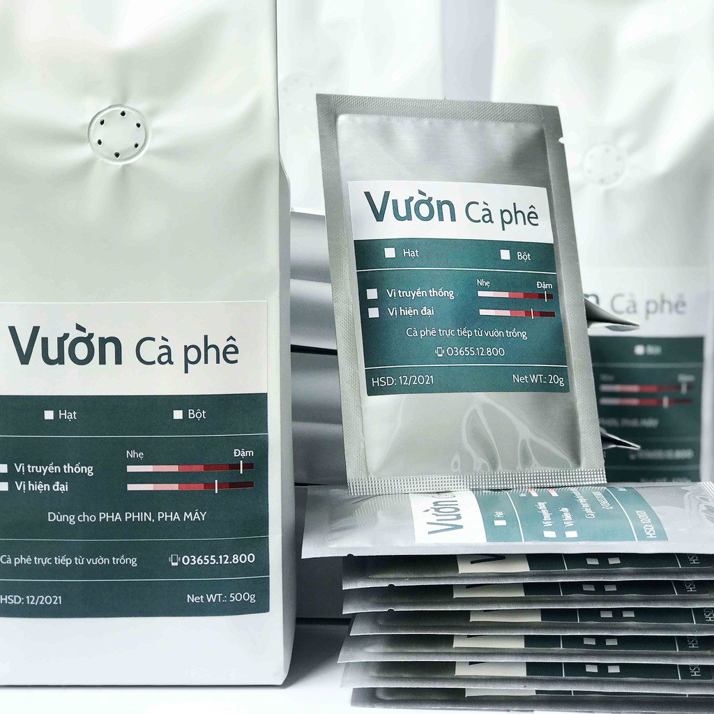 1KG Cà phê VỊ HIỆN ĐẠI, Arabica phối hợp Robusta nguyên chất rang xay, pha phin pha máy Vườn Cà phê