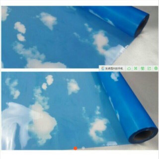 DECAL 5M dán kính mờ ( KHỔ 45CM ) có sẵn keo - TRỜI XANH MÂY TRẮNG TKK068