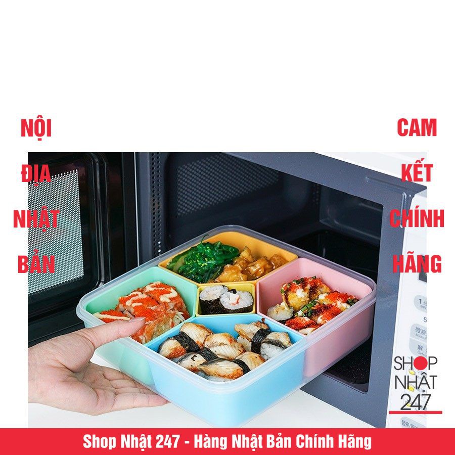 Hộp nhựa đựng thực phẩm cao cấp 5 ngăn Inomata Nhật Bản