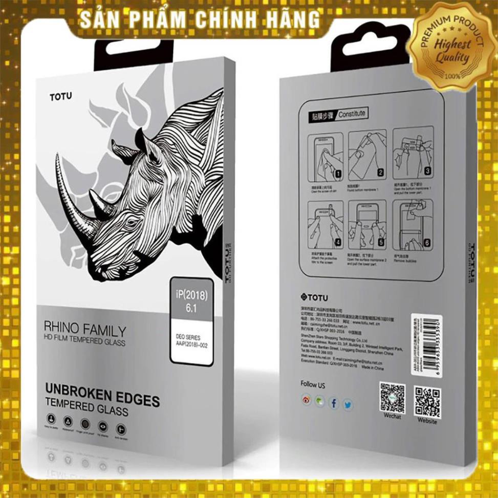Miếng dán kính cường lực Full 3D Totu cho iPhone XR - Hàng chính hãng(mỏng 0.23mm, Full màn 3D, Phủ Nano)