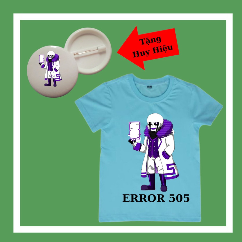 Áo Sans Error 505 bé trai, bé gái đủ size áo, áo thun vải mềm cho bé, sans cho be bé đủ màu sắc