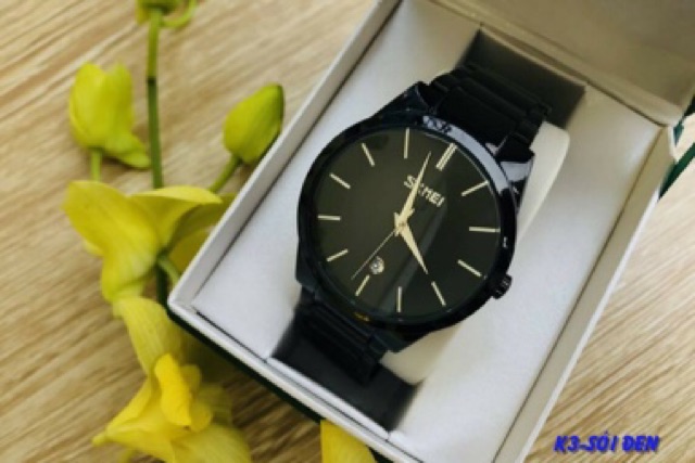 Đồng hồ nam SKMEI mắt sói 9140 khung thép đen lịch lãm sang trọng mẫu hot | BigBuy360 - bigbuy360.vn