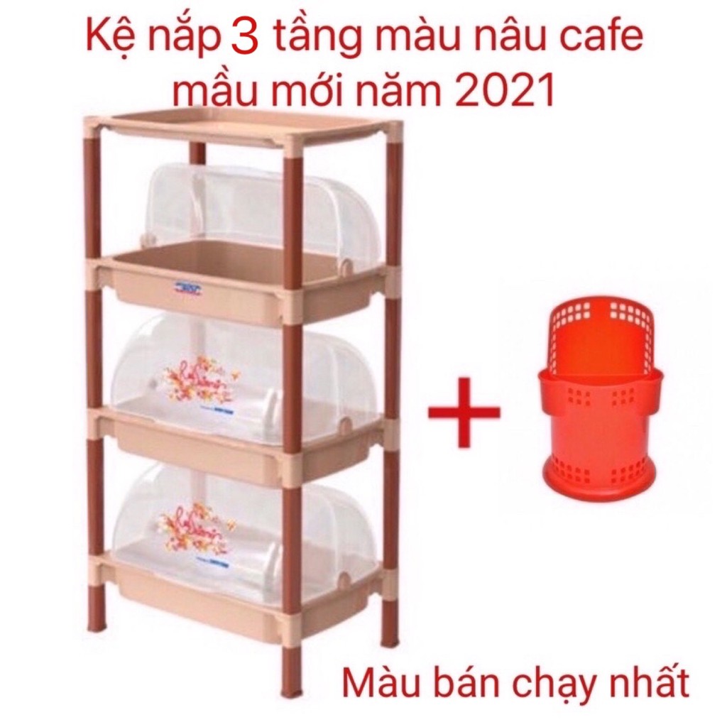 [FREE SHIP] Kệ úp chén, bát nhiều tầng có nắp đậy nhựa Việt Nhật- đồ dùng nhà bếp bằng nhựa cao cấp an toàn