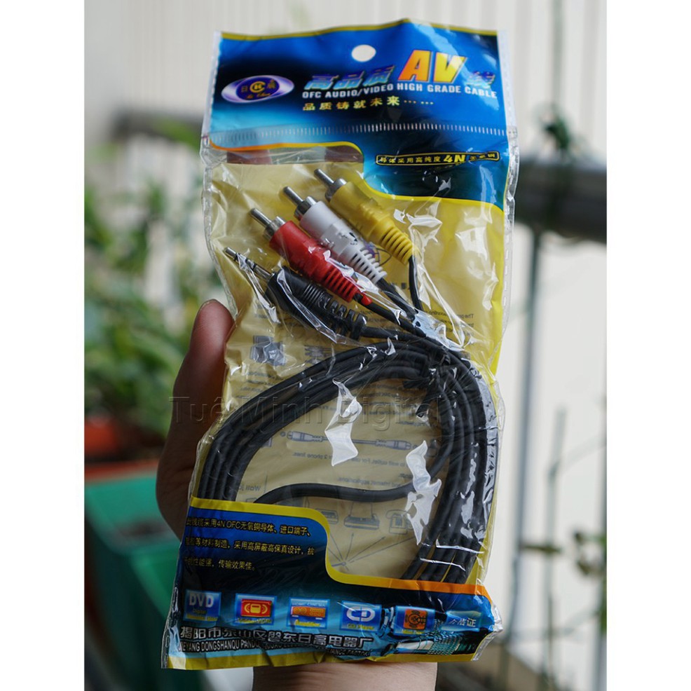 gg2 Cable AV 1 to 3 - Cáp 1 đầu jack 3.5 ra 3 đầu hoa sen 85 21