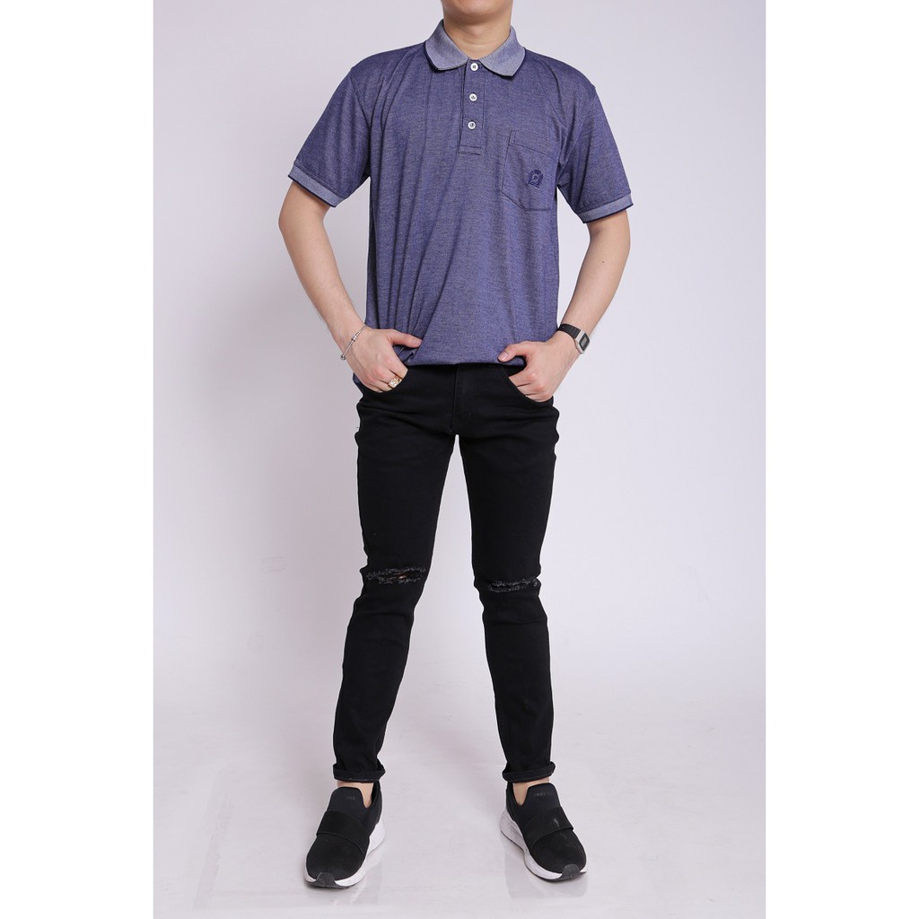 Áo thun nam gai đốm dệt cao cấp Pious PSGD02 (màu xám đậm)