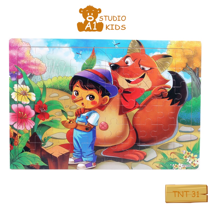 Đồ chơi cho bé - Tranh  ghép hình cho bé trí tuệ 60 mảnh cho bé đủ mẫu hoạt hình động vật giao thông bằng gỗ