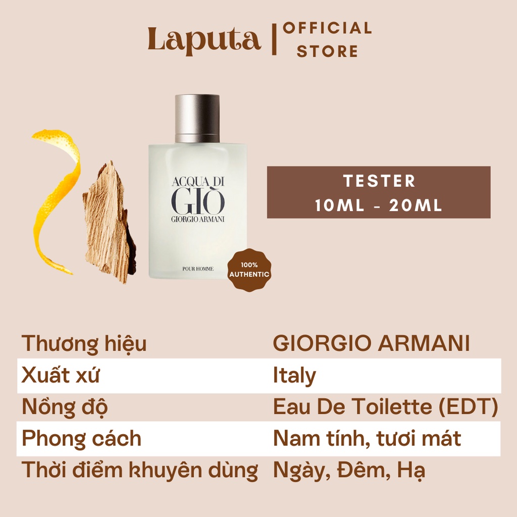 Nước hoa Nam Giorgio Armani Acqua Di Gio Pour Homme For Men, Giò Trắng, Mẫu thử 2ml,5ml,10ml