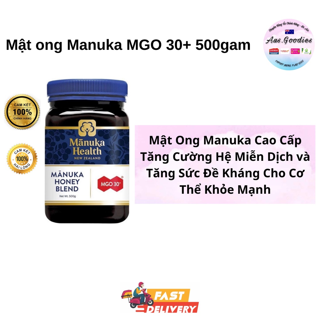 Mật ong Manuka Honey Manuka Health MGO 30+ New Zealand Hộp 500g