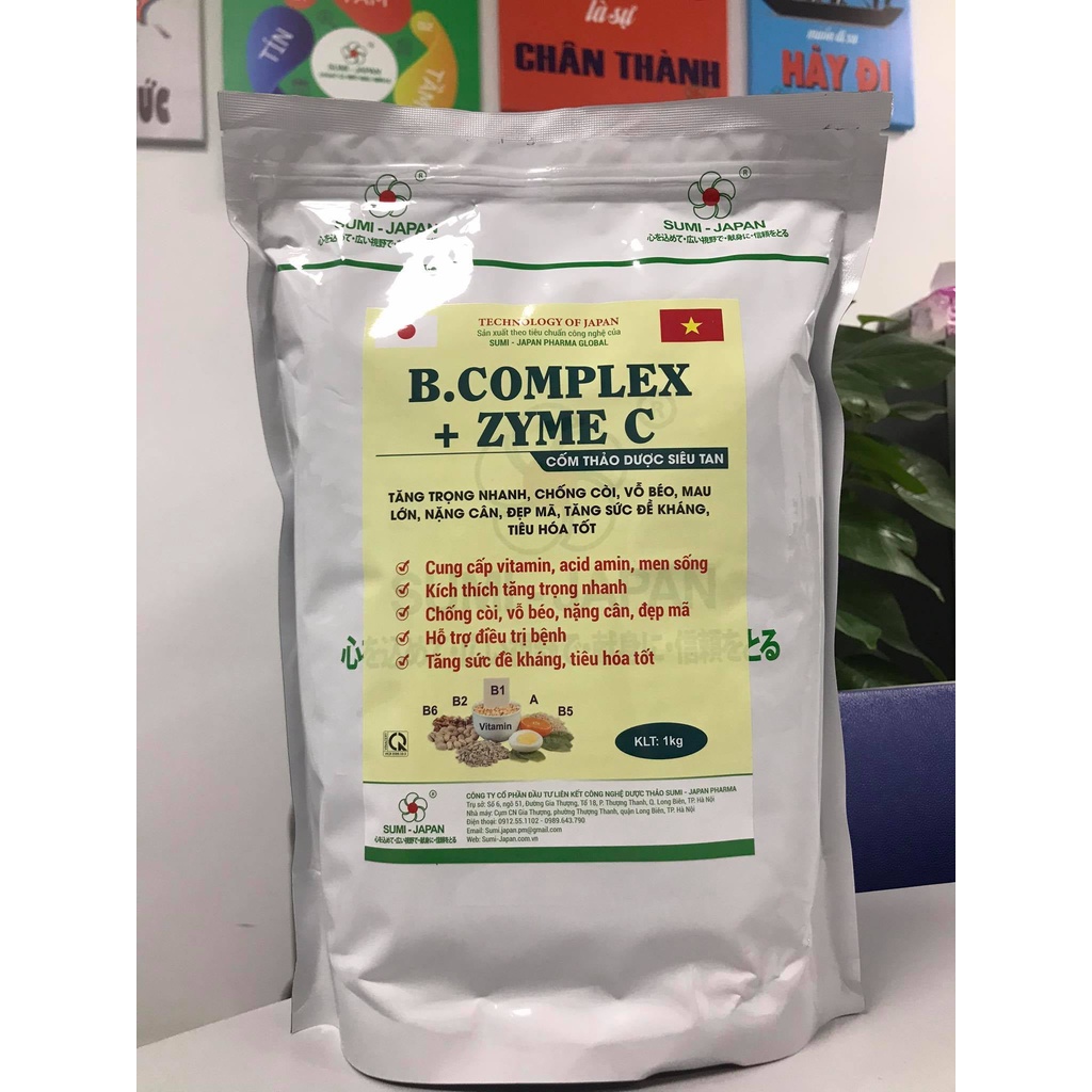 Bcomplex + Enzyme + C, tăng trọng, tăng sức đề kháng, mau lớn 1KG