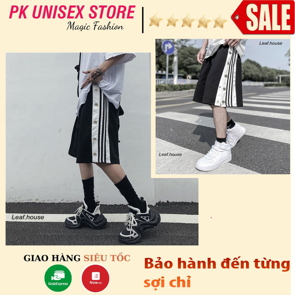 💖SIÊU HOT💖Quần short ống rộng nam nữ cúc bấm xẻ tà outfits quần shot nỉ thể thao unisex năng động