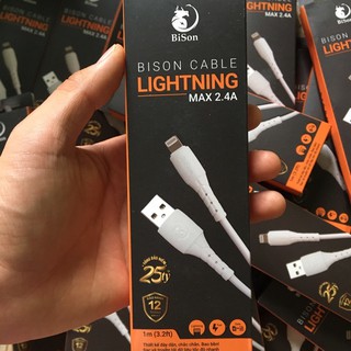 Cáp sạc Bison Lightning 1 Mét Cho IPhone Chính Hãng (Bảo Hành 12 tháng)
