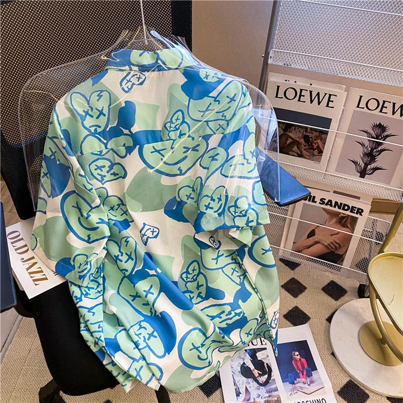 Áo sơ mi NRVP ngắn tay dáng rộng thời trang Hàn Quốc dành cho nữ