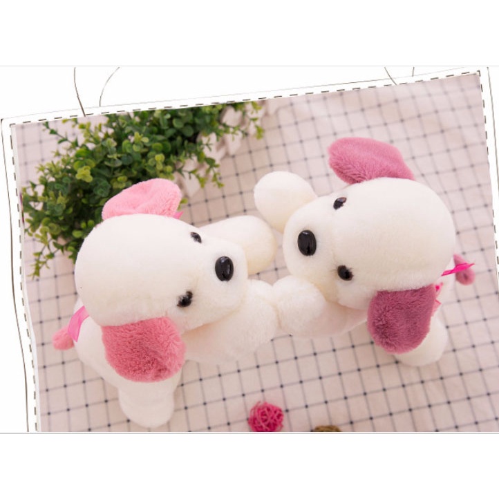 Gấu Bông Hình Thú, Thú Nhồi Bông Cho Bé - Chó Bông Trắng - Hàng Nhập Khẩu Nguyên Con