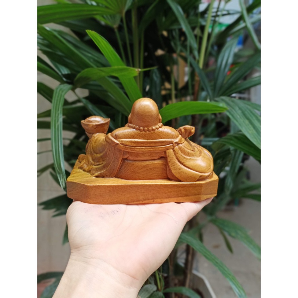 Tượng Di lặc gỗ bách xanh (ngang 15 sâu 9 cao 9cm)