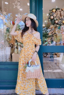 Đầm maxi hoa vintage