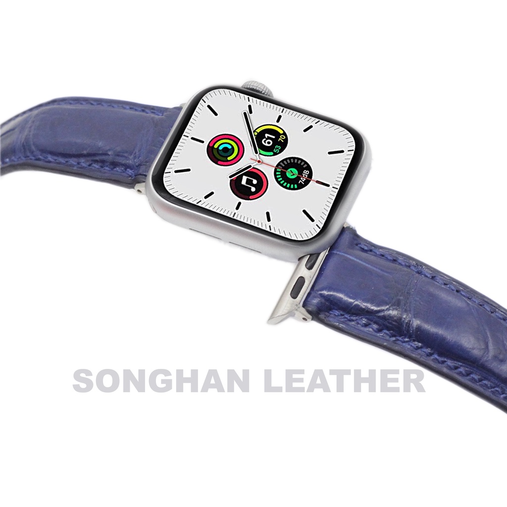 Dây Da Đeo Thay Thế Apple Watch Songhan Leather AW01.Dây Da Cá Sấu Khóa Gập Cao Cấp,Size 38mm-45mm.BH 12 Tháng