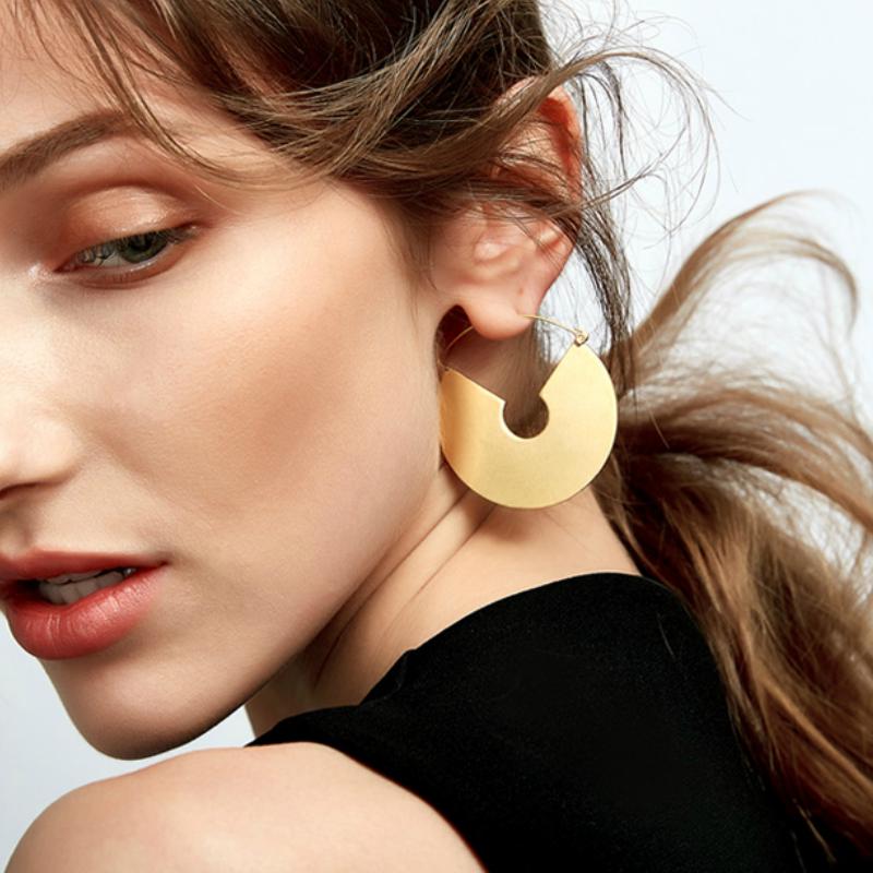 Khuyên tai VNOX bằng kim loại thiết kế hình quạt hợp thời trang cho nữ