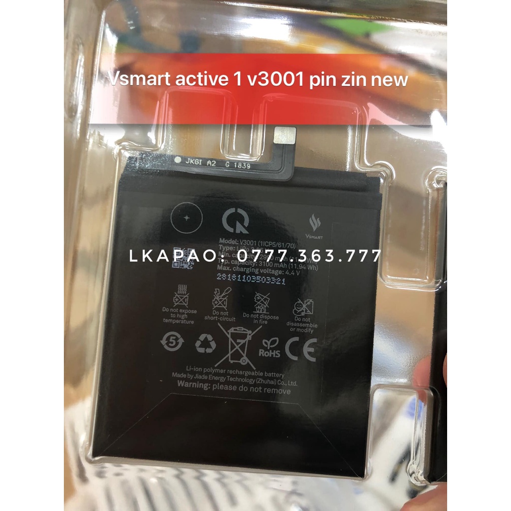 Pin Vsmart Active 1 V3001 Zin new