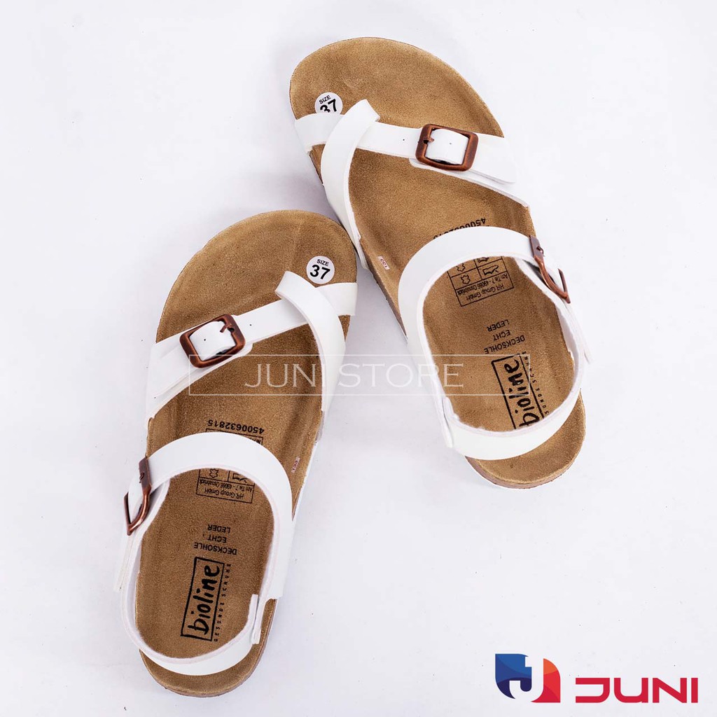 [DA PU-CHỐNG NƯỚC] PU14- Dép sandal quai chéo Unisex da PU, đế trấu Bioline Birken - Xuất khẩu châu Âu - Juni Store