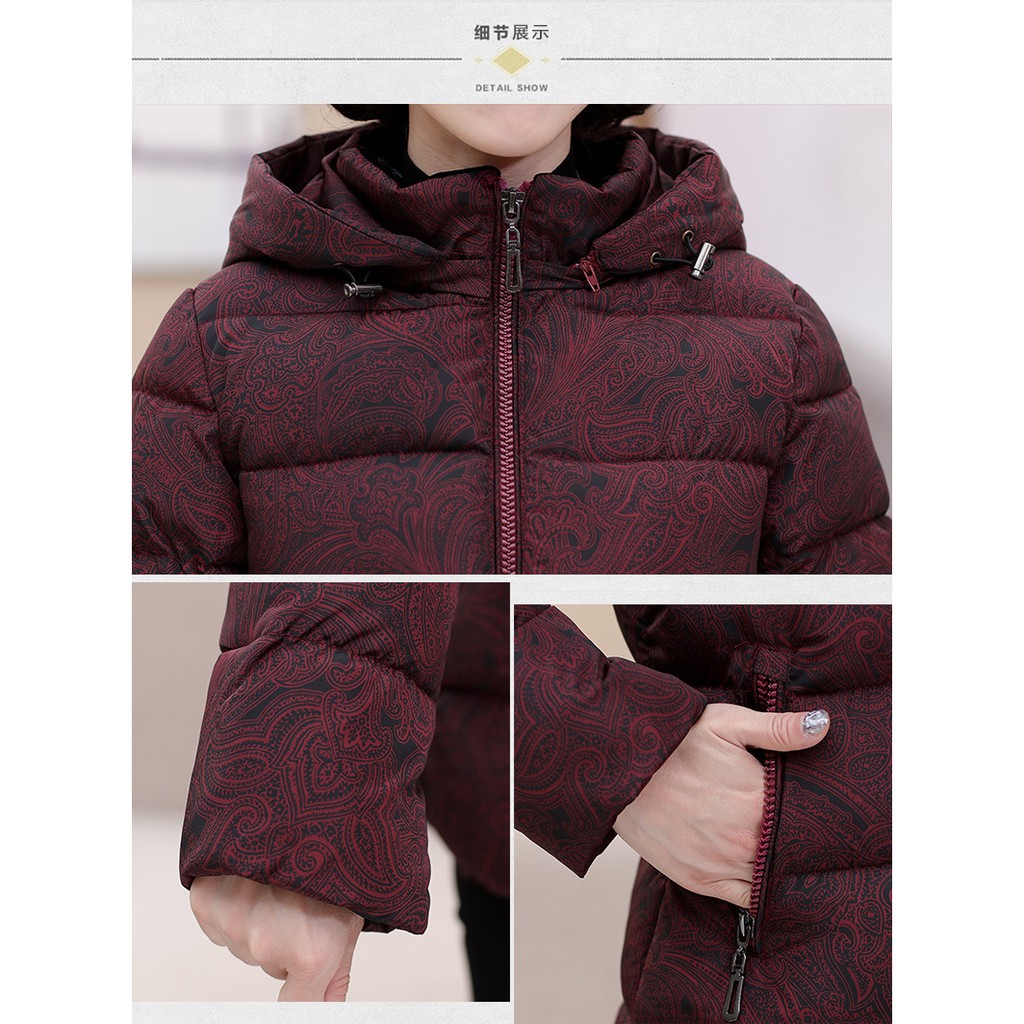 Áo Khoác Phao Mùa Đông Họa Tiết Hoa Chìm, Hàng Cao Cấp Cực Ấm Làm Quà Tặng Cho Mẹ,Cho Bà | BigBuy360 - bigbuy360.vn