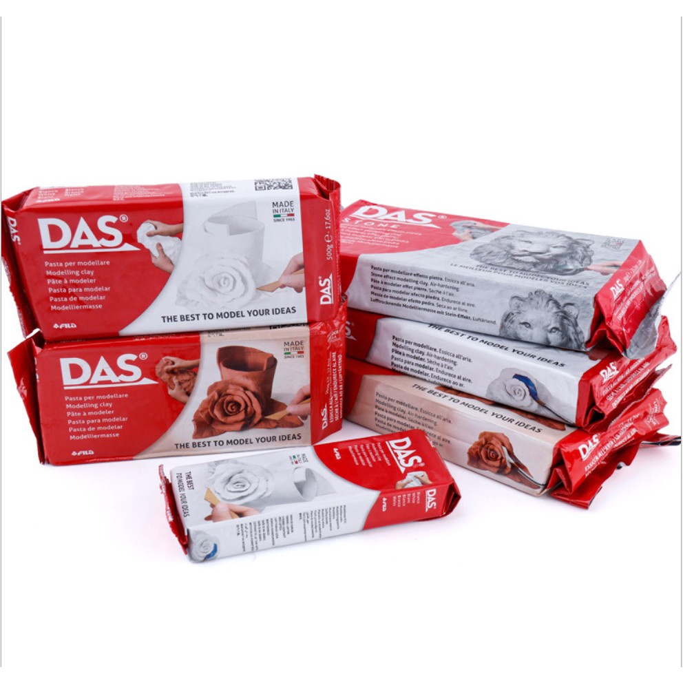 Đất sét Nhật tự khô DAS màu trắng và màu gạch (DAS air-dry clay )