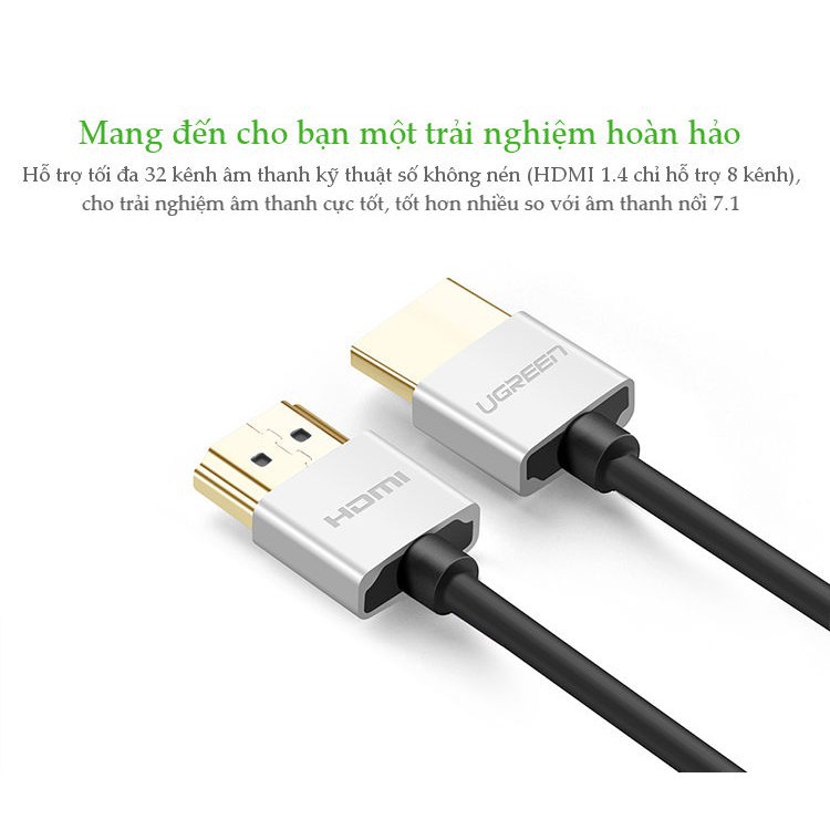 Dây HDMI 2.0 thuần đồng 18Gbps đầu hợp kim UGREEN HD117 - Hàng chính hãng