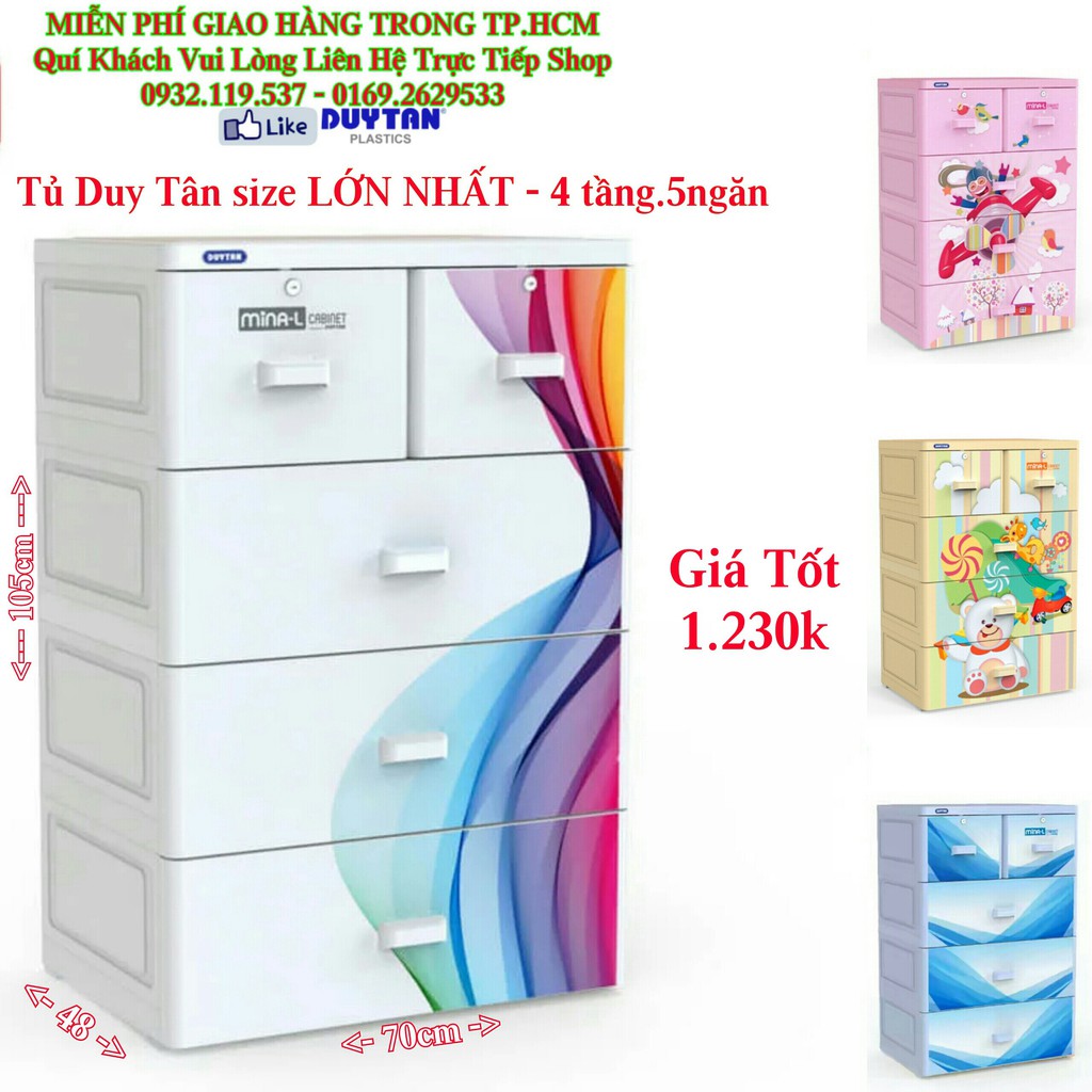 Tủ Nhựa Duy Tân Size Lớn Nhất ( 5 Tầng - 6 Ngăn )