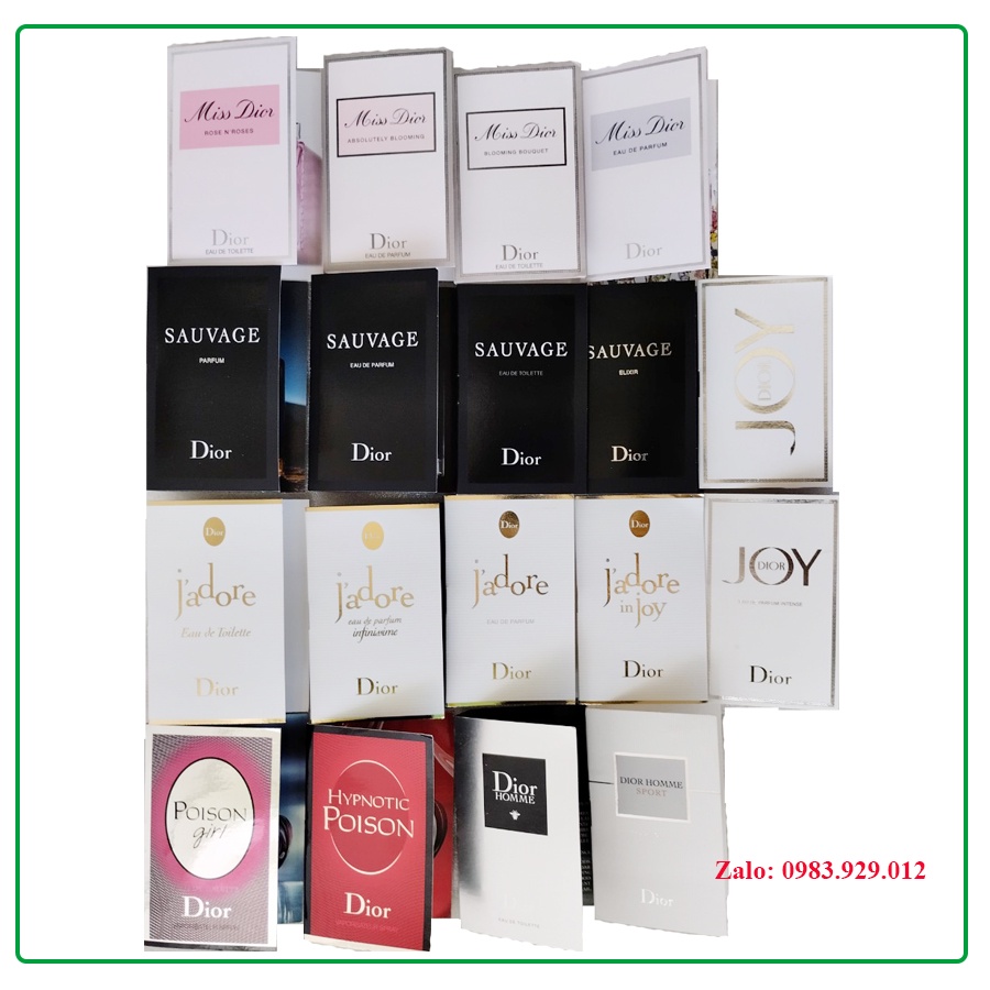 Mẫu thử Nước hoa Sauvage , Joy , Jadore , Poison , Miss , chính hãng...các mùi