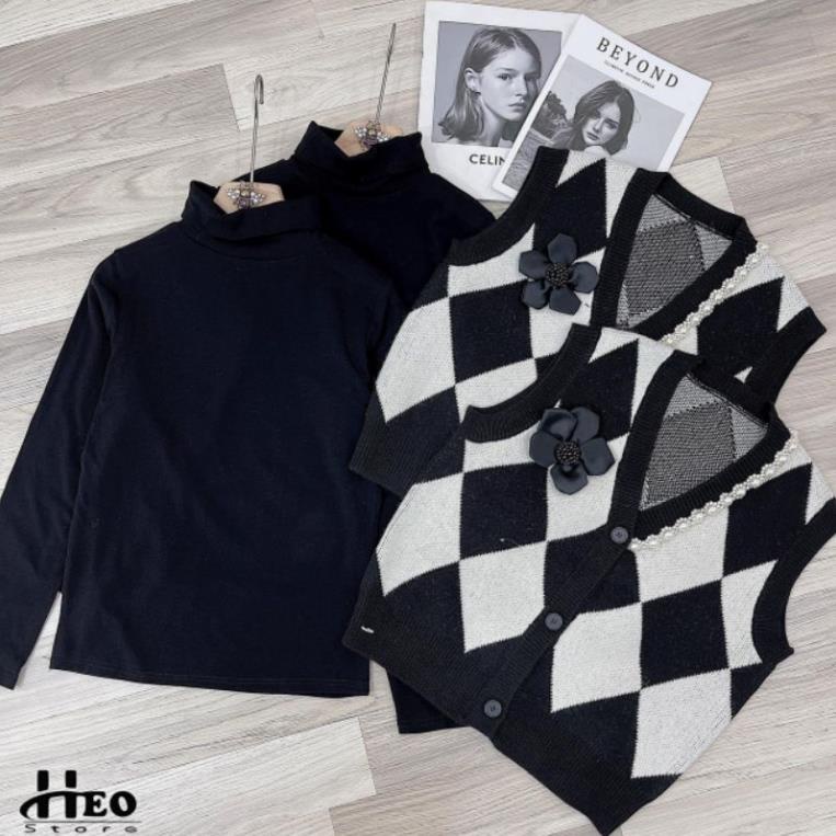 Áo len gile trám cài hoa hàng QC LieuTheOrboHP Shop