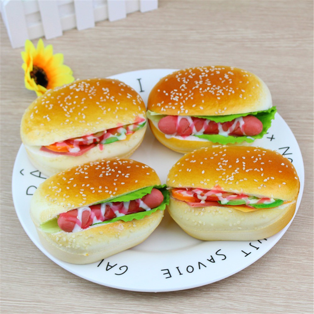 Đồ Chơi Xốp Squishy Giảm Stress Hình Bánh Hamburger Dễ Thương Cho Bé