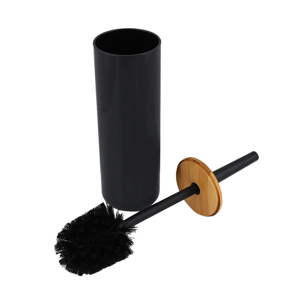 HomeBase ACCO Bộ bàn chải chà bồn cầu Mokumoku bằng nhựa 9.1x9.1x37.2cm màu đen