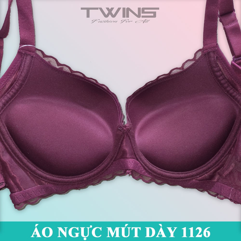 Áo lót nữ ren nâng ngực Lovely 1126 mút ép dày có gọng nguyên ngực lưng bản lớn 4 móc cài size 36-38-40 mặc áo dài